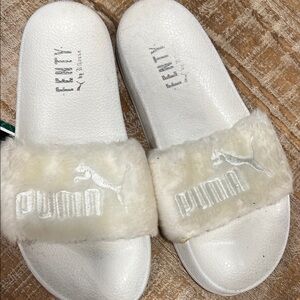 Ivory Fur Slides